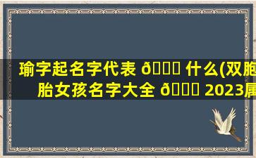 瑜字起名字代表 🐎 什么(双胞胎女孩名字大全 🐝 2023属兔)